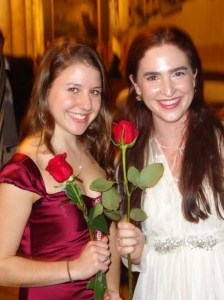 Taryn (right) after a performance.