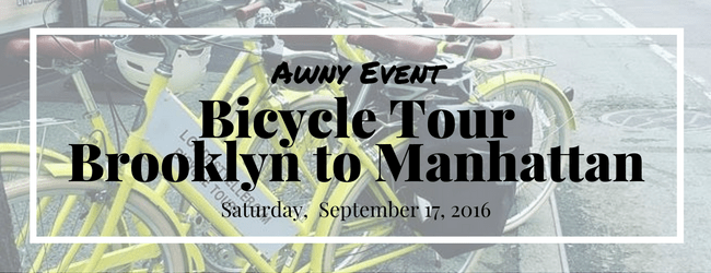 AWNY Bicycle Tour Manhattan to Brooklyn NYC Sept 17, 2016