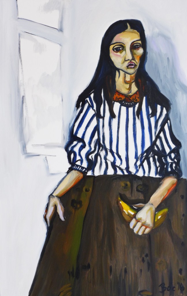 Girl And Her Banana, Courtney Bae, Oil on Canvas, 30x20.jpg