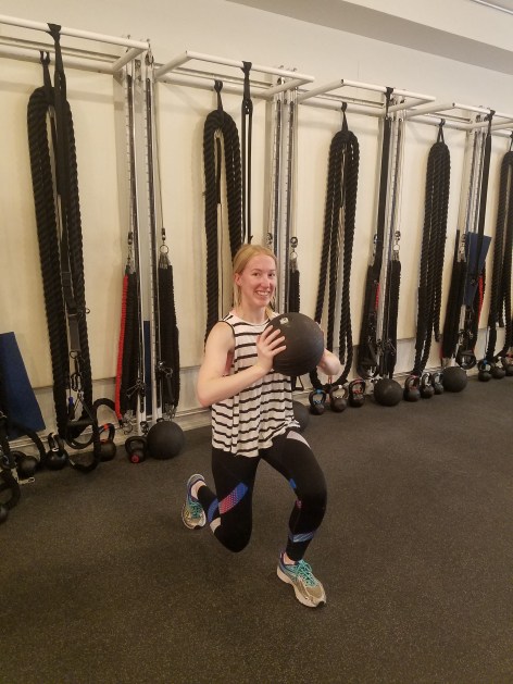 Australian woman strength training for NYC marathon