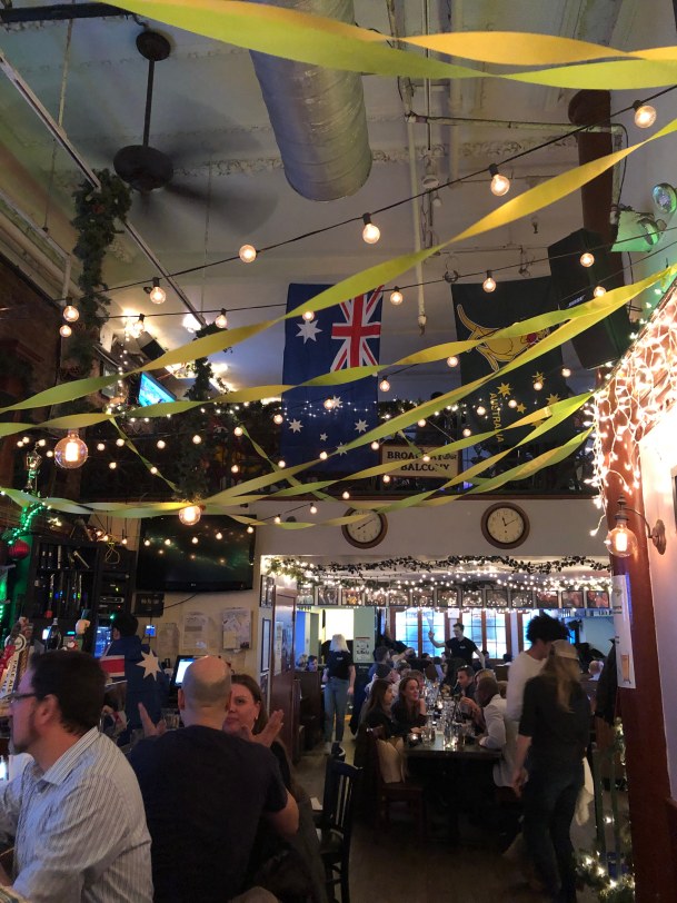 Australian men and women at trivia night at The Australian NYC bar
