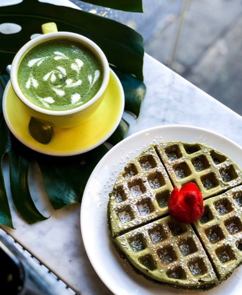 Wattle Cafe Matcha Waffles