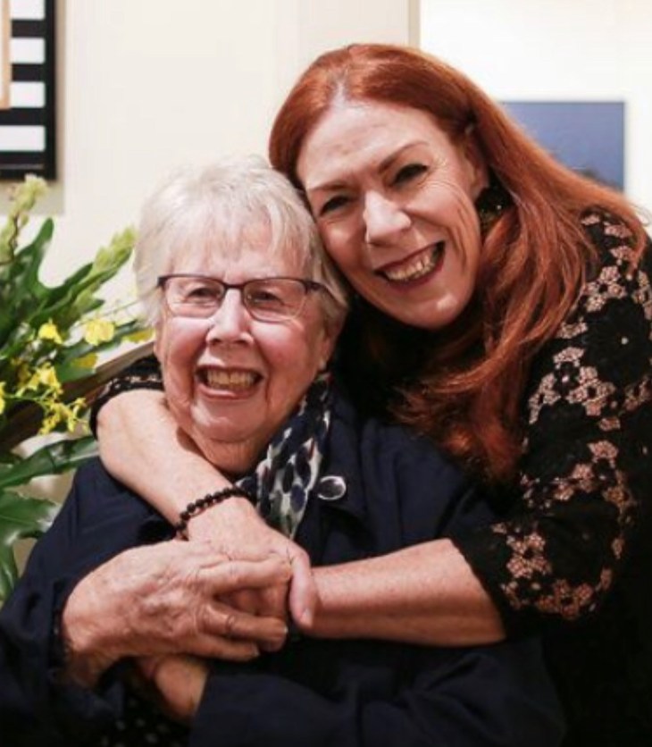 woman hugging her mother