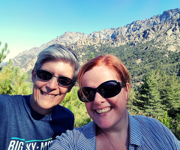 Australian women in mountains wearing sunglasses