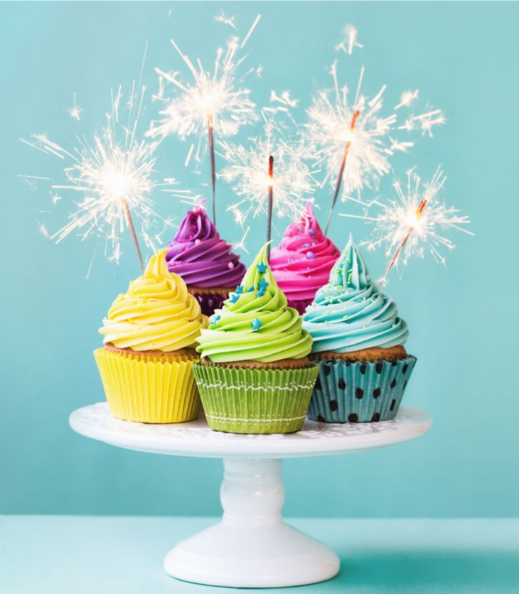 cupcakes candles birthday colorful cakes sparkler party