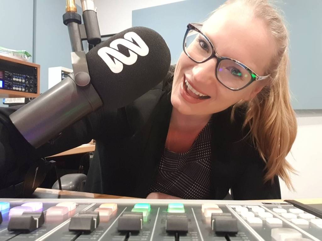 Emma Cillekens on air with the ABC in Australia
