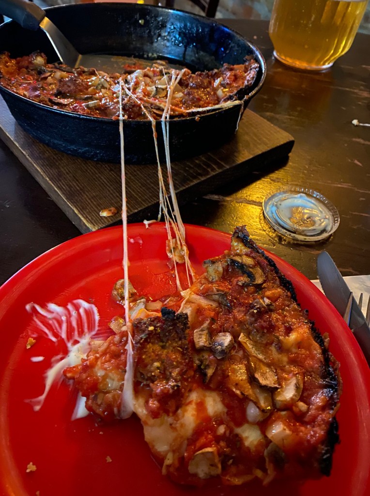 Deep dish pizza in Chicago